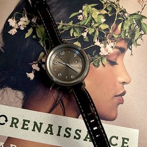 Classic brown leather Fossil watch.